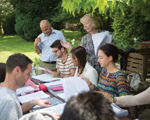 Outdoor lessons at the language school