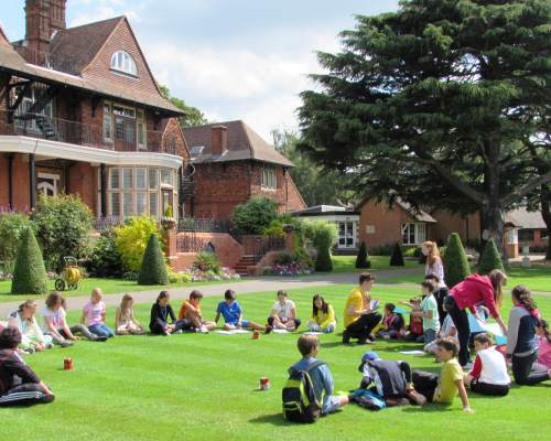 Taking a break on the schools' campus